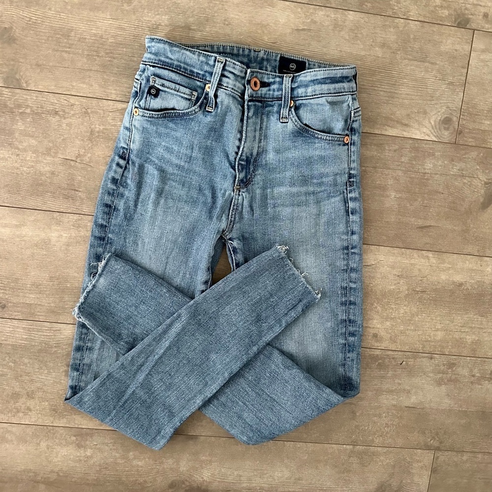 AG Adriano Goldschmied Farrah Skinny Ankle Denim Jeans Raw Hem 23R Women’s 
euc